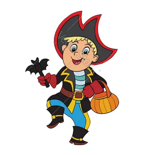 Цветной вариант раскраски счастливый пират