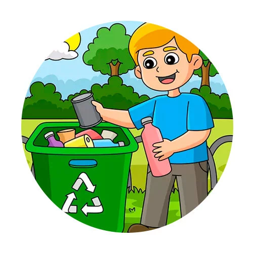 Цветной пример раскраски сдавай мусор на переработку