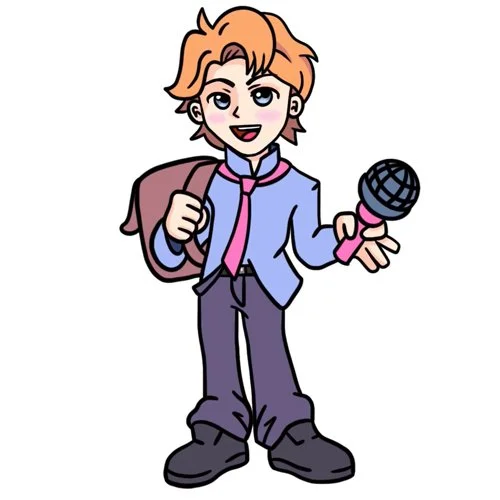 Цветной вариант раскраски сенпай friday night funkin