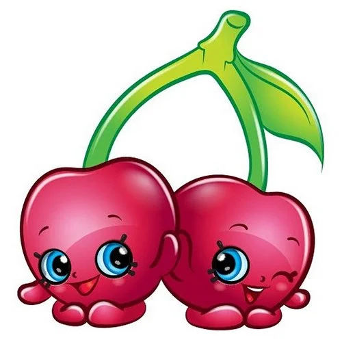 Цветной вариант раскраски шопкинс сестрички вишня