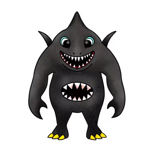 Цветной вариант раскраски sharky clee гарден банбан