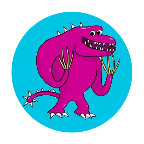 Цветной пример раскраски sharp claw акула банбан