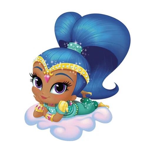 Цветной вариант раскраски шайн на облачке