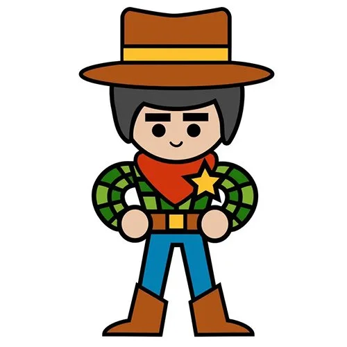 Цветной вариант раскраски шериф полиции