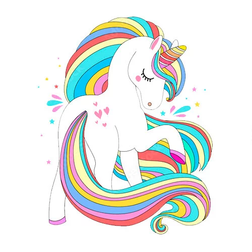 Цветной вариант раскраски шикарная грива единорога