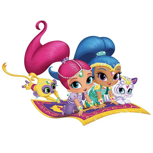 Цветной пример раскраски шиммер и шайн на ковре-самолете