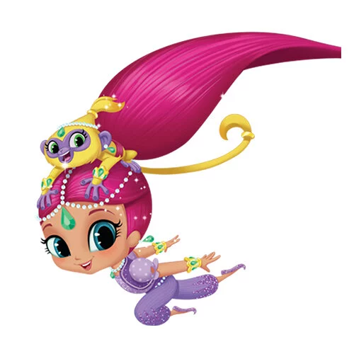 Цветной вариант раскраски шиммер  и тала летят