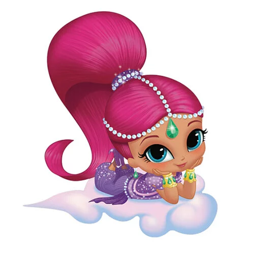 Цветной вариант раскраски шиммер на облачке