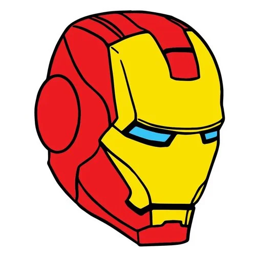 Цветной вариант раскраски шлем железного человека