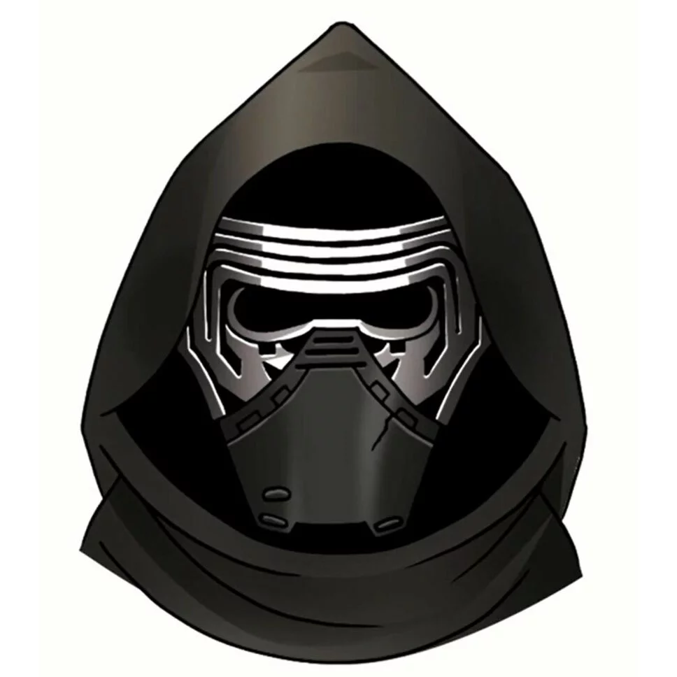 Цветной вариант раскраски шлем кайло рена