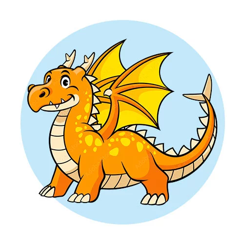 Цветной вариант раскраски сильный дракон