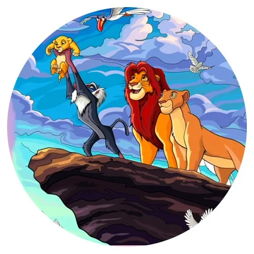 Цветной пример раскраски симба признанный король