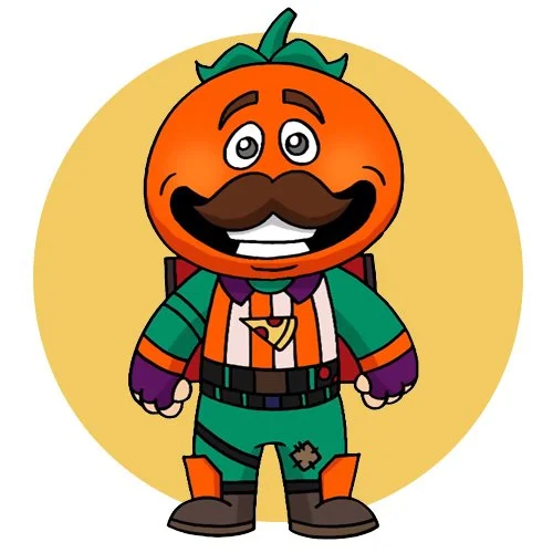 Цветной вариант раскраски синьор помидор фортнайт