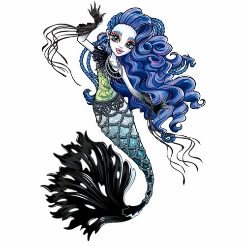 Цветной вариант раскраски монстр хай сирена вон бу