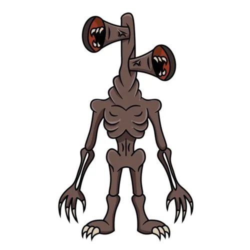 Цветной вариант раскраски сиреноголовый стоит