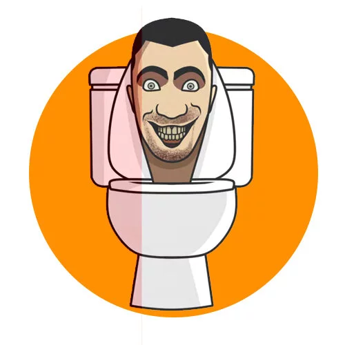 Цветной вариант раскраски скибиди туалет атака