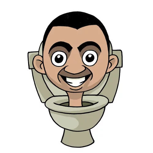 Цветной вариант раскраски скибиди туалет голова