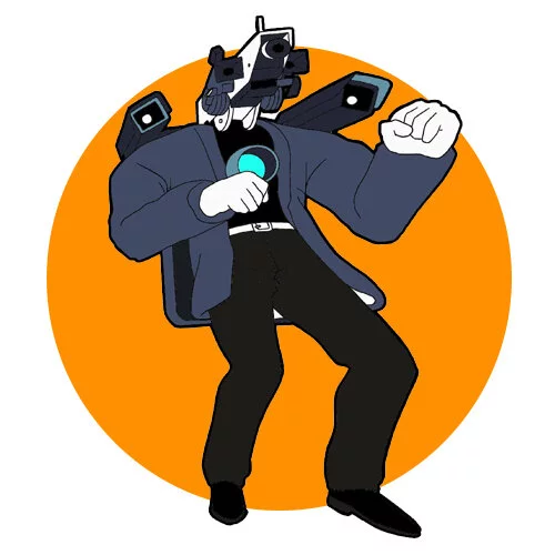 Цветной пример раскраски скибиди туалет пушка