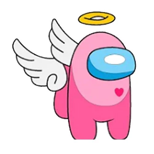 Цветной пример раскраски скин ангел. космонавт из игры амонг ас