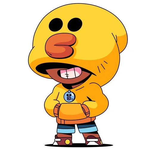 Цветной вариант раскраски скин леон салли уточка