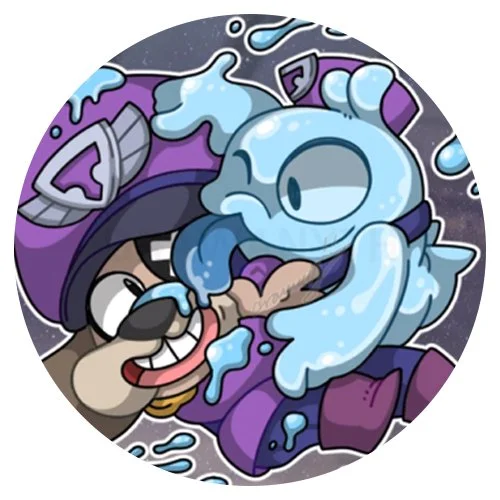 Цветной вариант раскраски скуик и генерал гавс