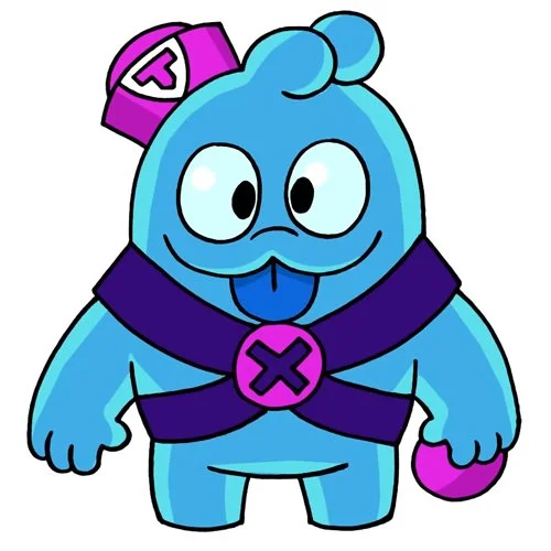 Цветной вариант раскраски скуик показывает язык