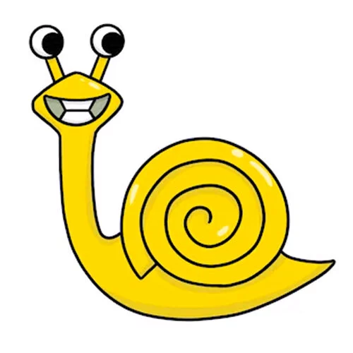 Цветной пример раскраски slow seline the snail банбан
