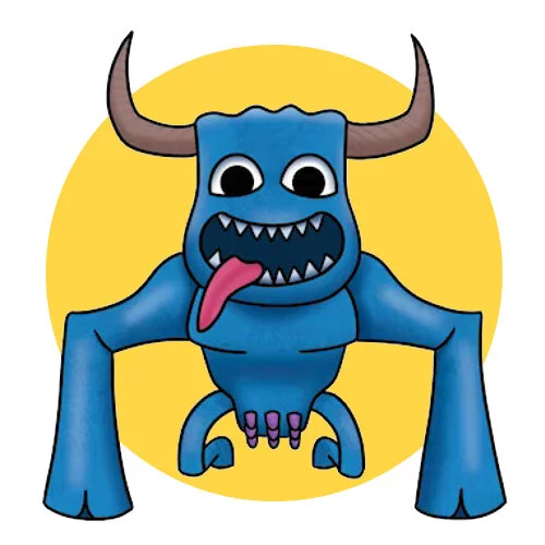 Цветной пример раскраски snappy cow