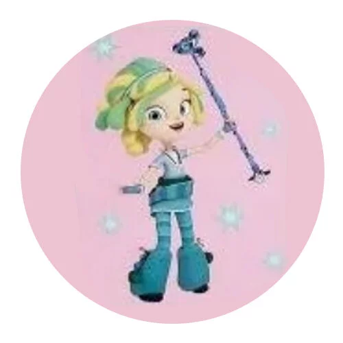 Цветной вариант раскраски снежка с посохом