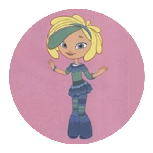 Цветной вариант раскраски снежка в юбке