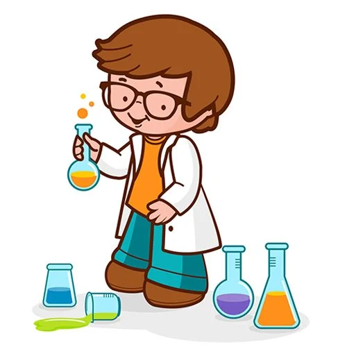 Цветной вариант раскраски снова в школу, химия