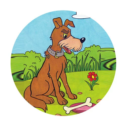 Цветной вариант раскраски собака из котенка по имени гав