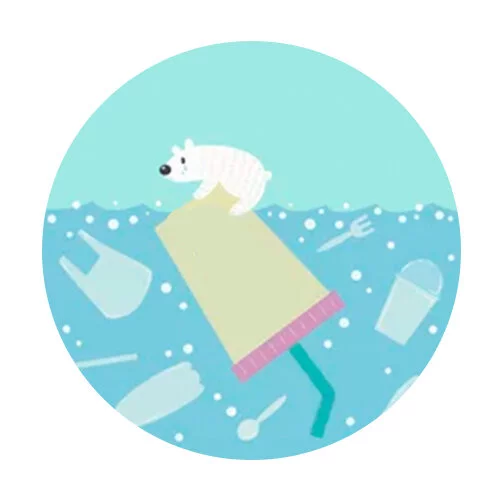 Цветной вариант раскраски сохрани океан без пластика