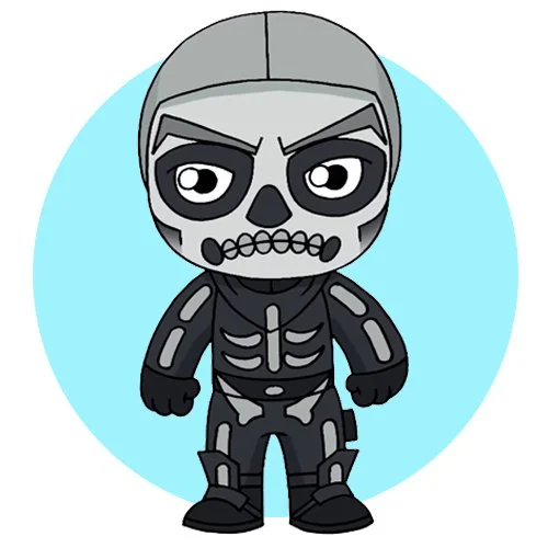 Цветной вариант раскраски солдат череп