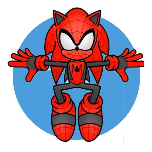Цветной пример раскраски соник человек паук