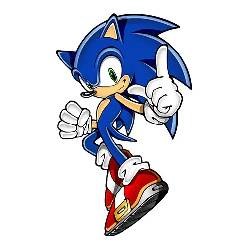 Цветной вариант раскраски соник чувак