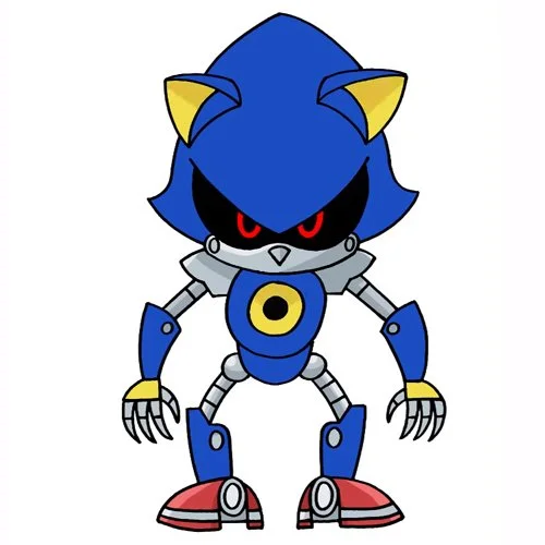 Цветной вариант раскраски соник робот