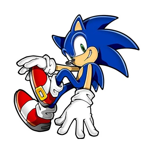 Цветной вариант раскраски соник сидит