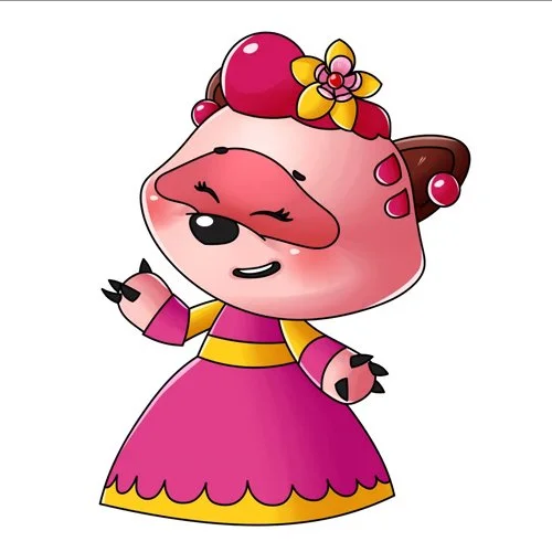 Цветной вариант раскраски соня ми-ми-мишки