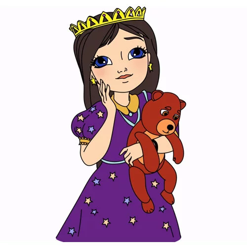 Цветной вариант раскраски соня спящая царевна