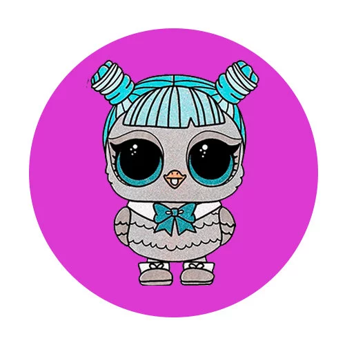 Цветной вариант раскраски сова лол питомец