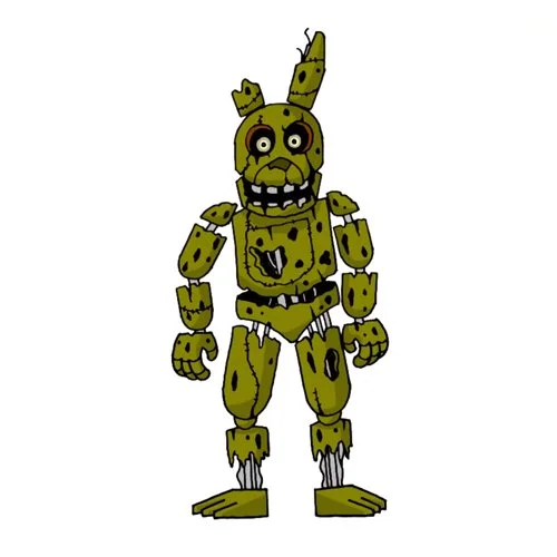 Цветной вариант раскраски спрингтрап бонни