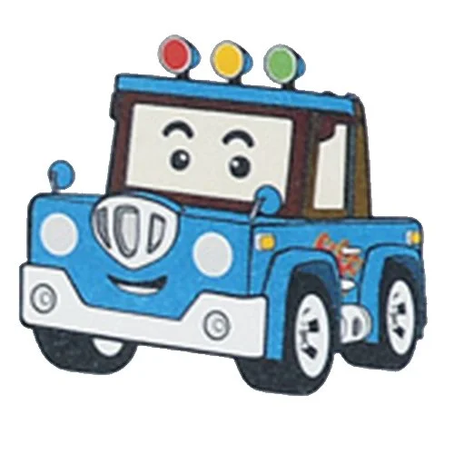 Цветной вариант раскраски спуки машинка