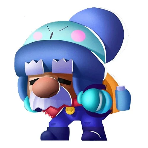 Цветной пример раскраски старичок гейл