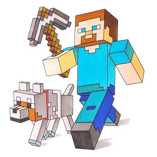 Цветной вариант раскраски стив с собакой