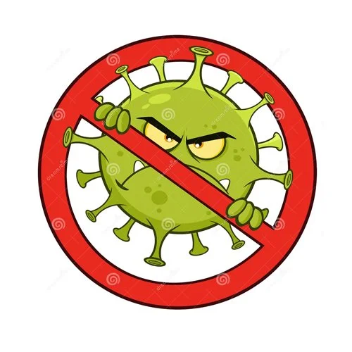 Цветной пример раскраски стоп, вирус не пройдет