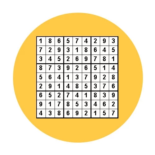 Цветной вариант раскраски судоку 3х3 для новичков