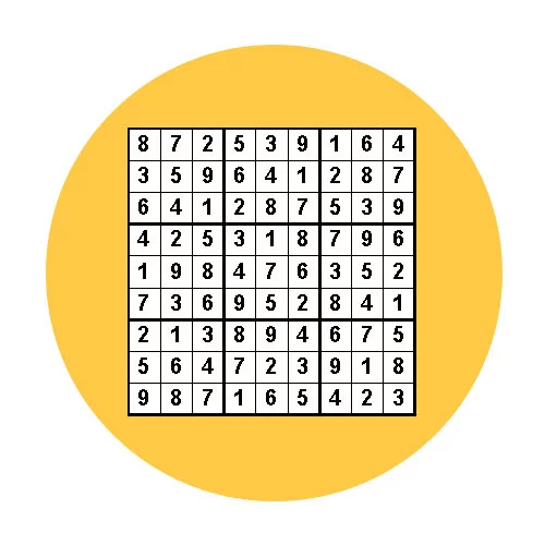 Цветной вариант раскраски судоку 3х3 классическое