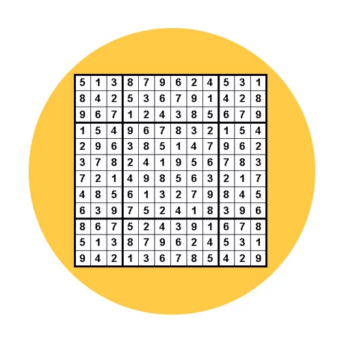 Цветной вариант раскраски судоку-бабочка сложный уровень