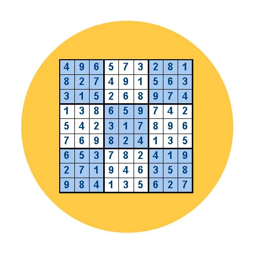 Цветной вариант раскраски судоку классическое средней сложности